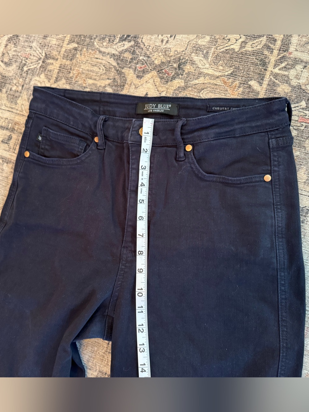 Judy Blue Garment Dyed Navy Wide Leg Crop Jeans (Style JB88807) Size 11/30 - Picture 7 of 12